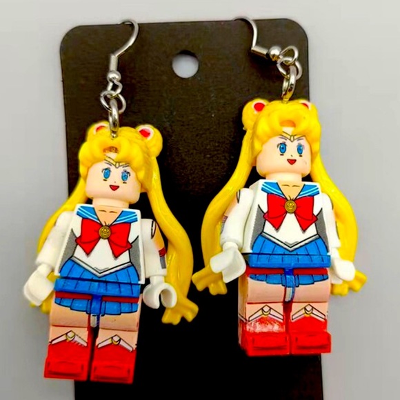 Sailor Moon Anime Manga LEGO Character Earrings - Picture 3 of 4